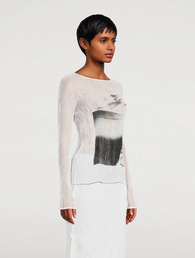 Shadow Study Chiffon Twist Top