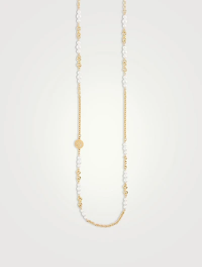 Long Pearl Chain Necklace