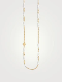Long Pearl Chain Necklace