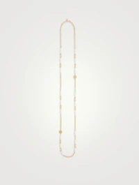 Long Pearl Chain Necklace