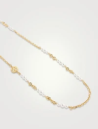 Long Pearl Chain Necklace