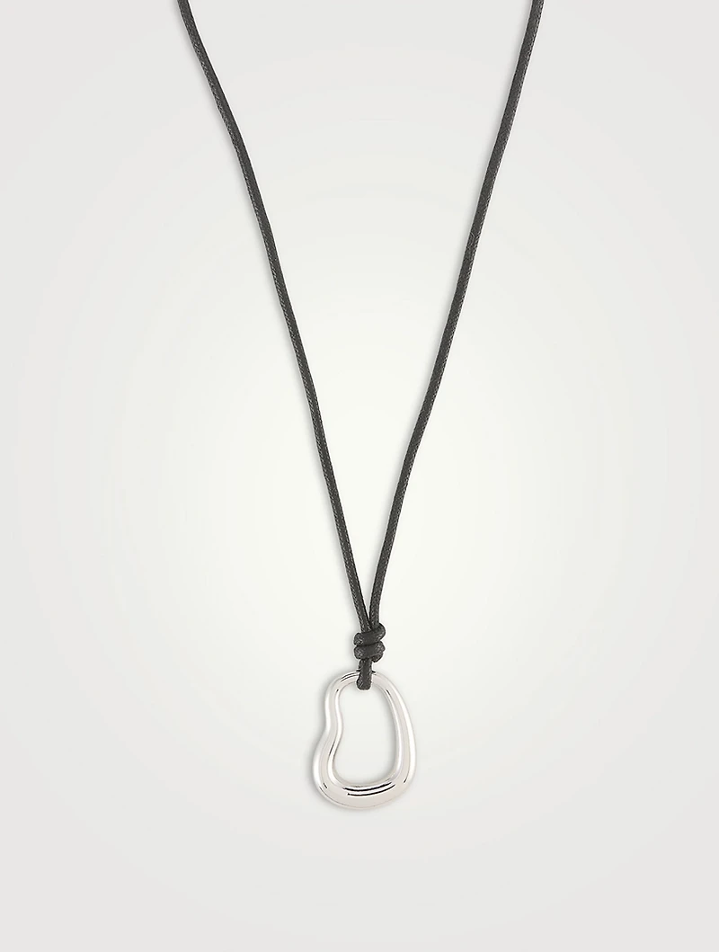 Cord Oval Pendant Necklace