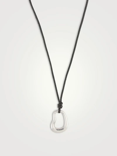Cord Oval Pendant Necklace