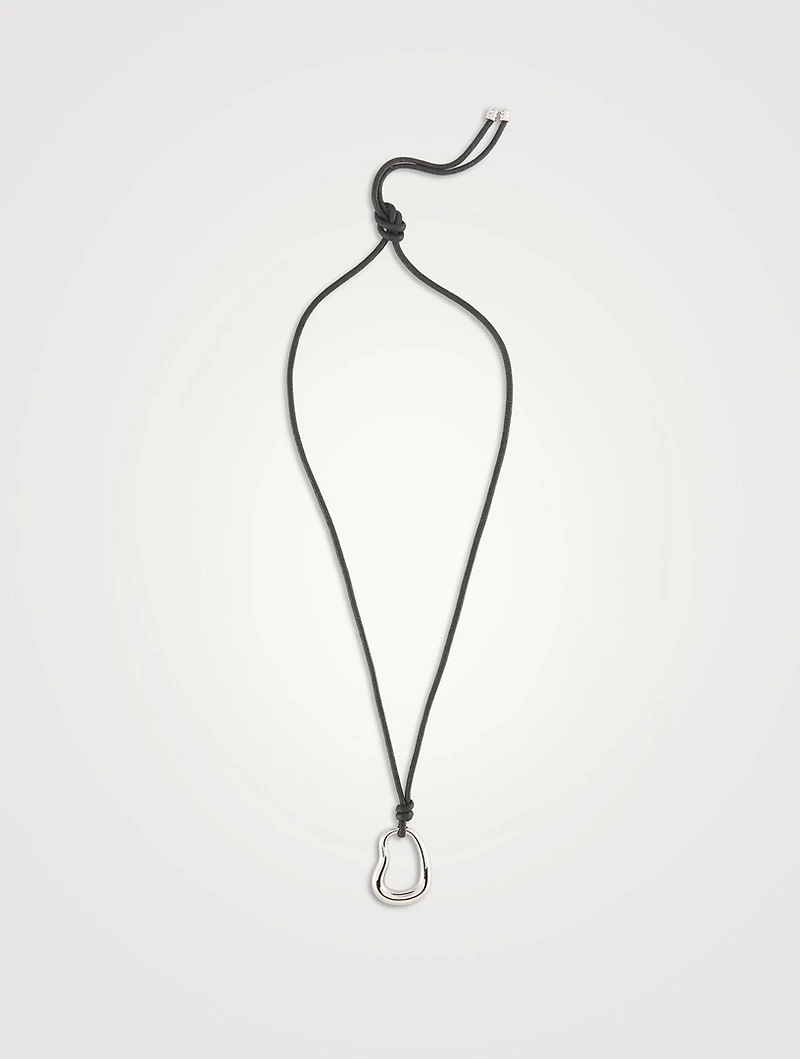 Cord Oval Pendant Necklace