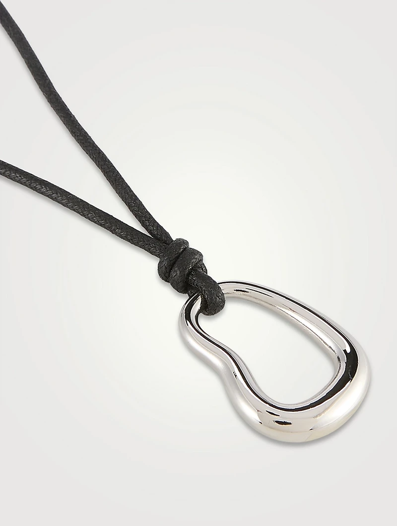 Cord Oval Pendant Necklace