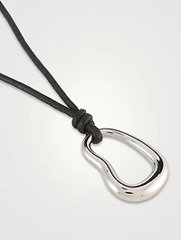 Cord Oval Pendant Necklace