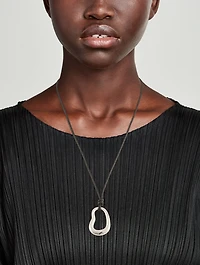 Cord Oval Pendant Necklace