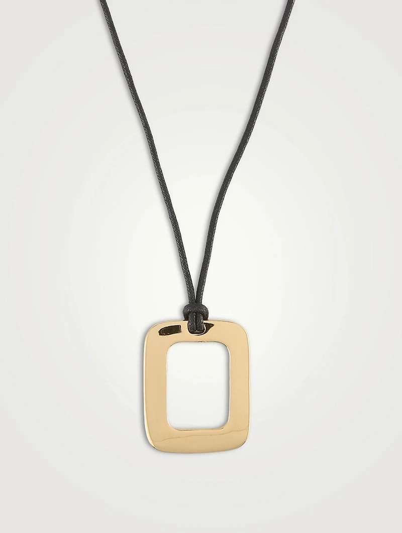 Encanto Cord Rectangular Pendant Necklace