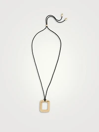 Encanto Cord Rectangular Pendant Necklace
