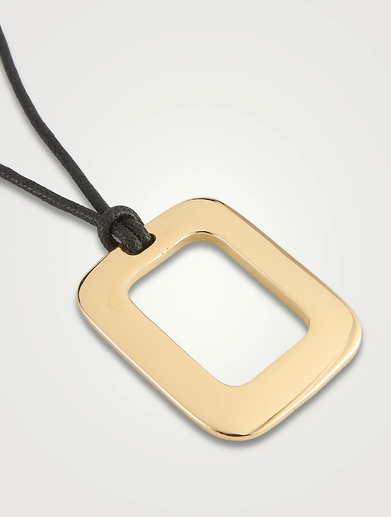 Encanto Cord Rectangular Pendant Necklace