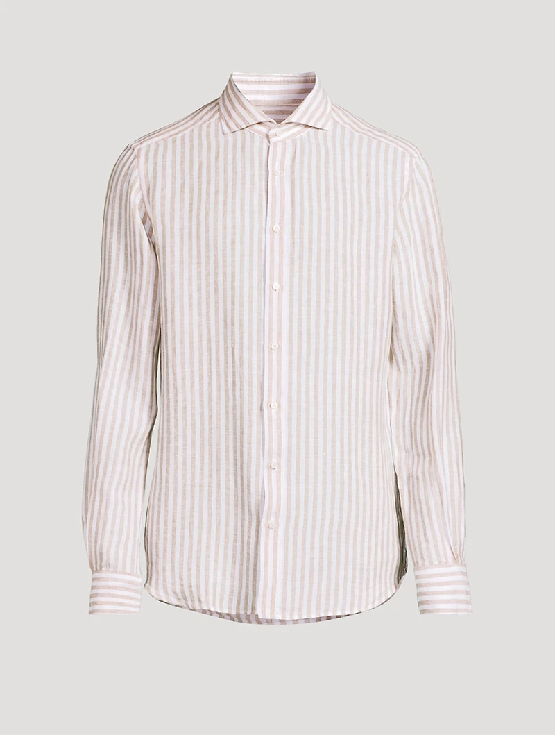 Lano Linen Shirt Stripe Print