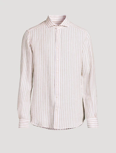 Lano Linen Shirt Stripe Print