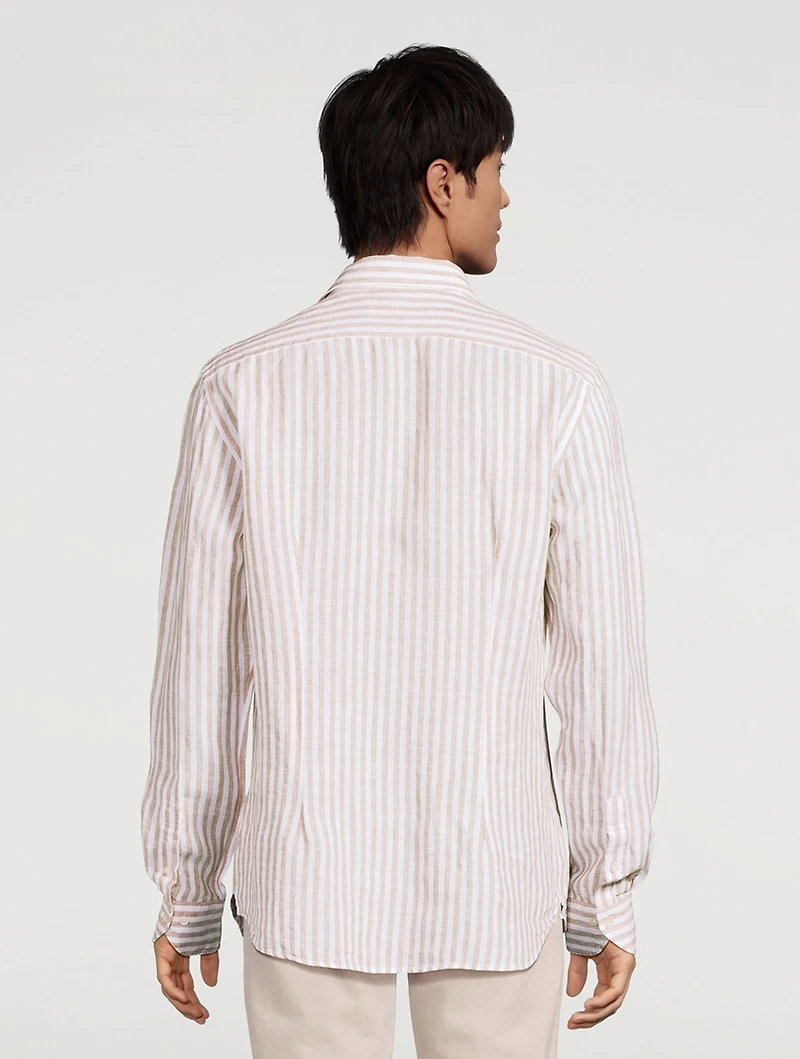 Lano Linen Shirt Stripe Print