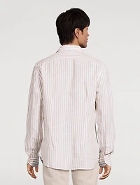 Lano Linen Shirt Stripe Print