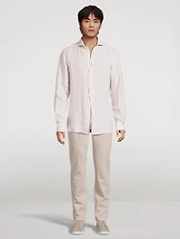 Lano Linen Shirt Stripe Print