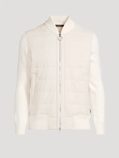 Calino Quilted-Front Zip Cardigan