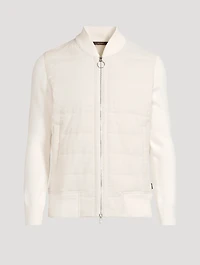 Calino Quilted-Front Zip Cardigan