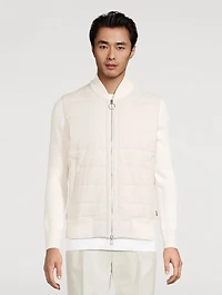 Calino Quilted-Front Zip Cardigan