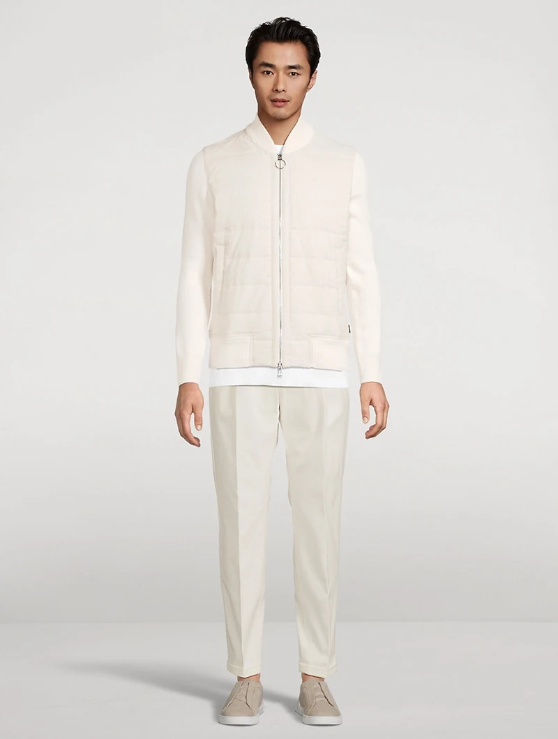 Calino Quilted-Front Zip Cardigan