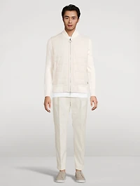 Calino Quilted-Front Zip Cardigan