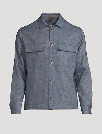 Lavoro Stretch Cotton And Linen Overshirt