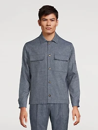 Lavoro Stretch Cotton And Linen Overshirt