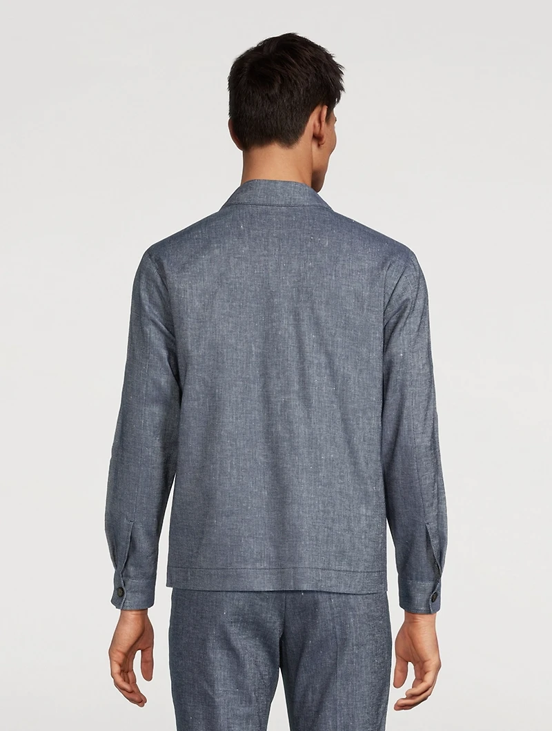 Lavoro Stretch Cotton And Linen Overshirt