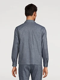 Lavoro Stretch Cotton And Linen Overshirt