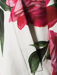 Poplin Midi Skirt Floral Print