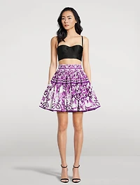 Poplin Mini Skirt Majolica Print
