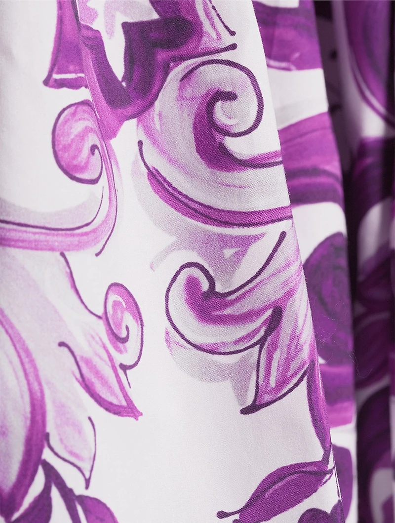 Poplin Mini Skirt Majolica Print