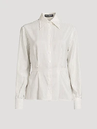 Cotton Silk Shirt Stripe Print