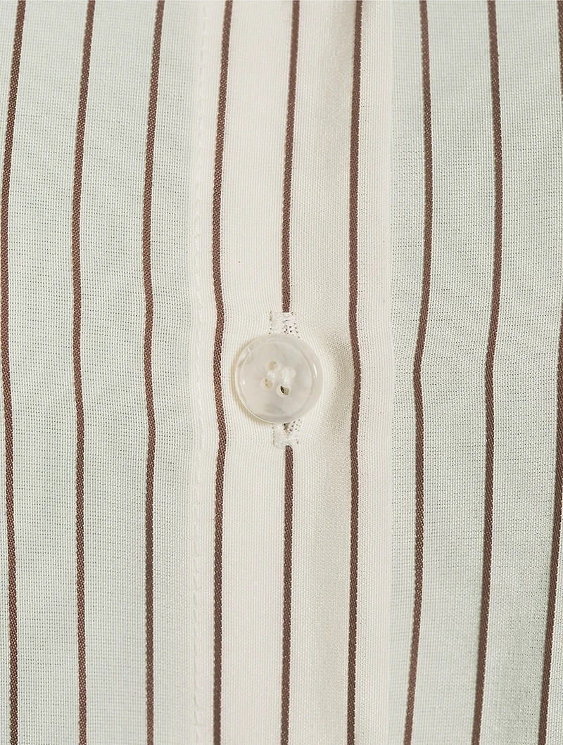 Cotton Silk Shirt Stripe Print