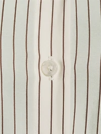 Cotton Silk Shirt Stripe Print