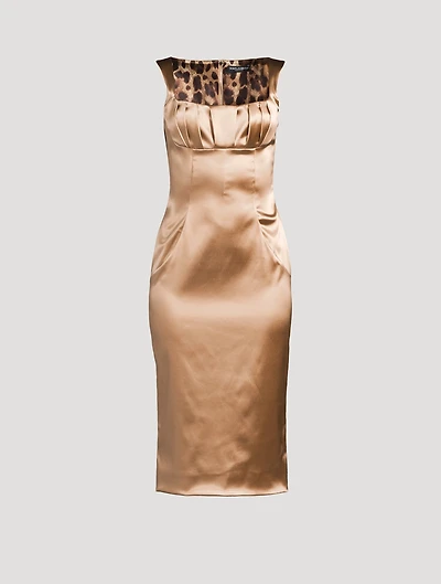 Stretch Satin Midi Dress