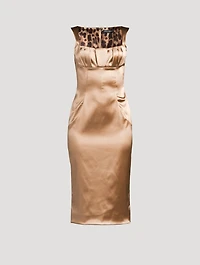 Stretch Satin Midi Dress