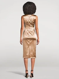 Stretch Satin Midi Dress