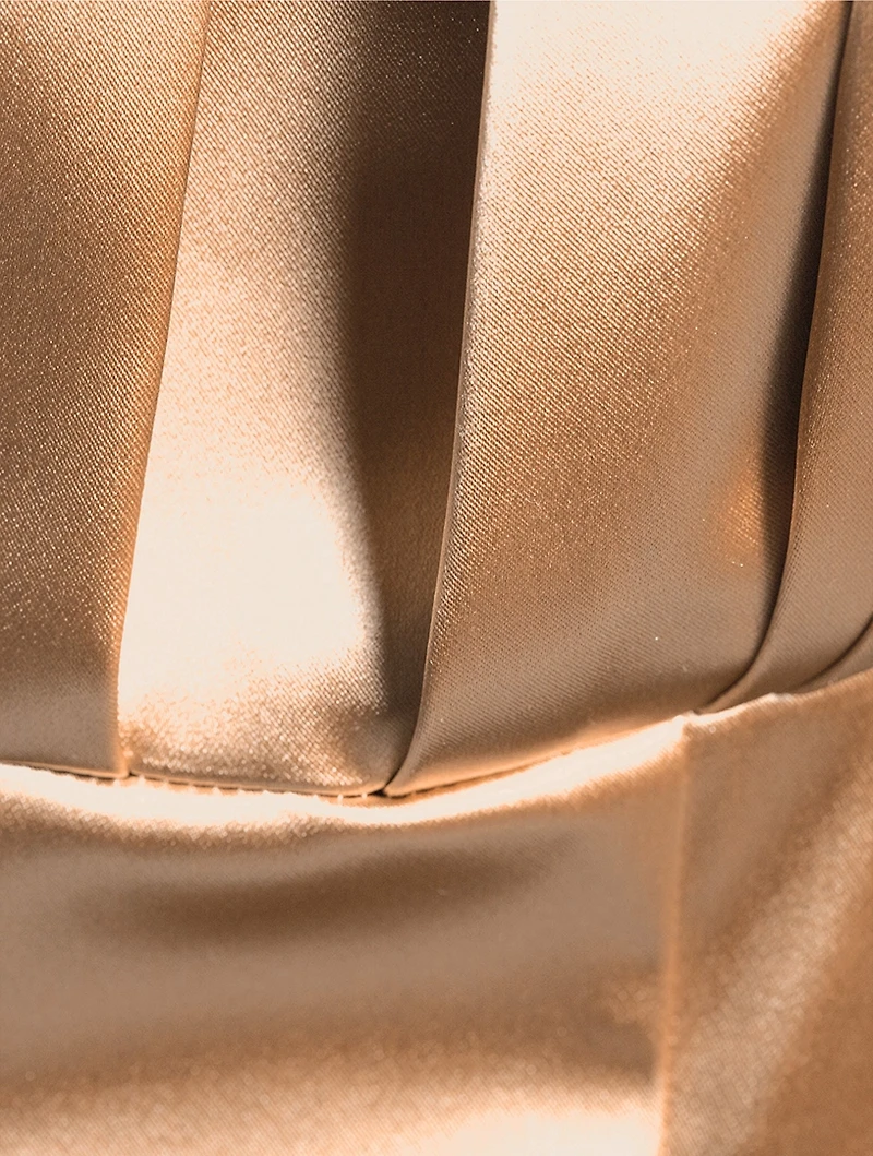 Stretch Satin Midi Dress