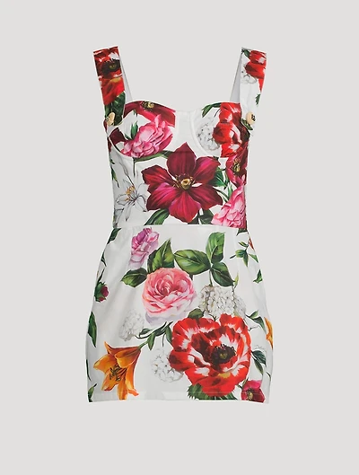 Poplin Mini Dress Floral Print
