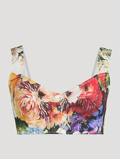 Corset Top Bouquet Print