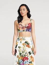 Corset Top Bouquet Print