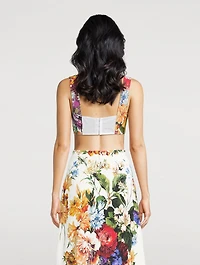 Corset Top Bouquet Print