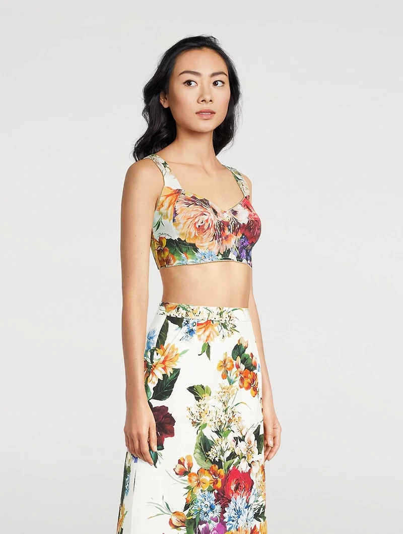 Corset Top Bouquet Print