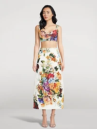 Corset Top Bouquet Print
