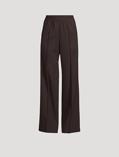 Wool Gabardine Wide-Leg Trousers