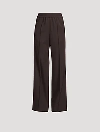 Wool Gabardine Wide-Leg Trousers