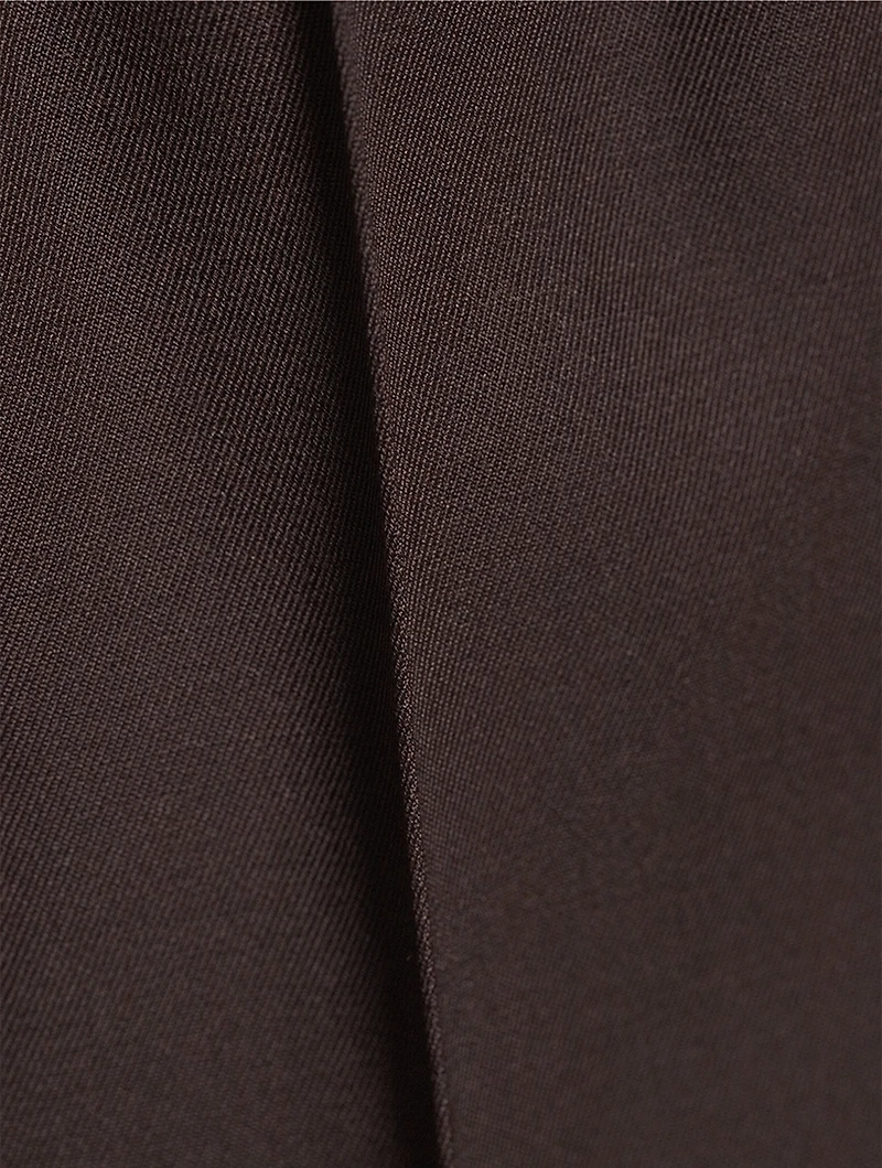 Wool Gabardine Wide-Leg Trousers