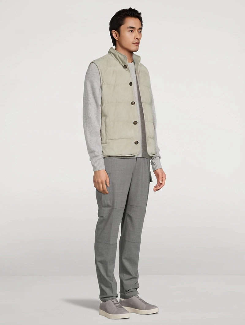 Reversible Suede Down Vest