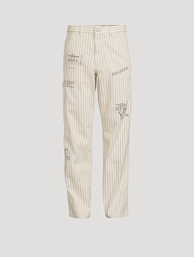 Roy Roger's x Dave's NY Hickory Stripe Straight-Leg Pants