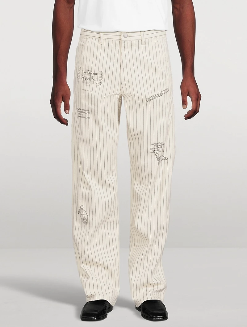 Roy Roger's x Dave's NY Hickory Stripe Straight-Leg Pants